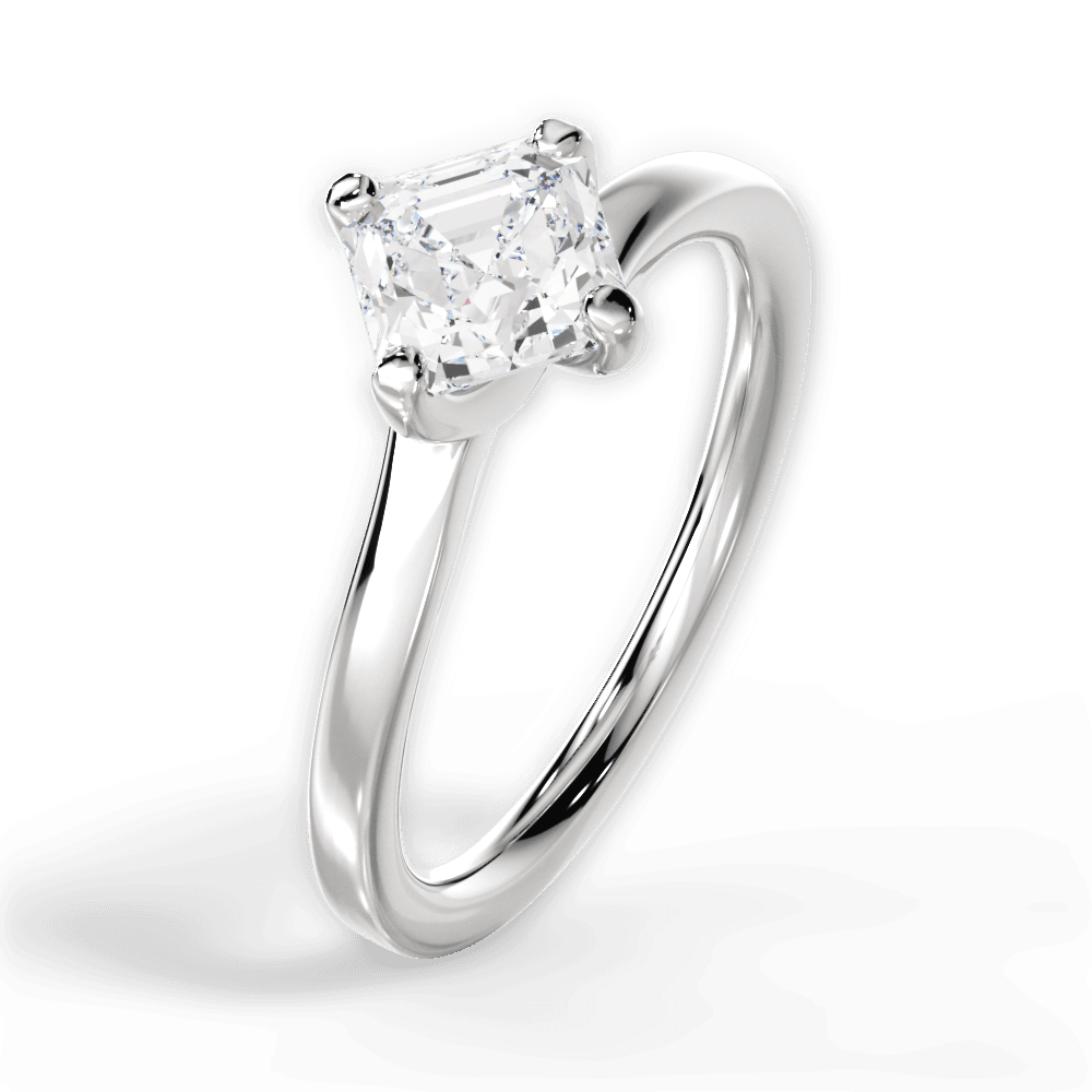 14kt White Gold/18kt White Gold/Platinum/asscher/side