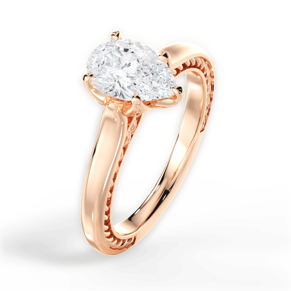 14kt Rose Gold/18kt Rose Gold/pear/side