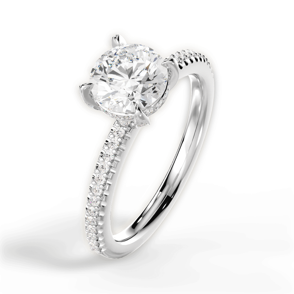 14kt White Gold/18kt White Gold/Platinum/round/side