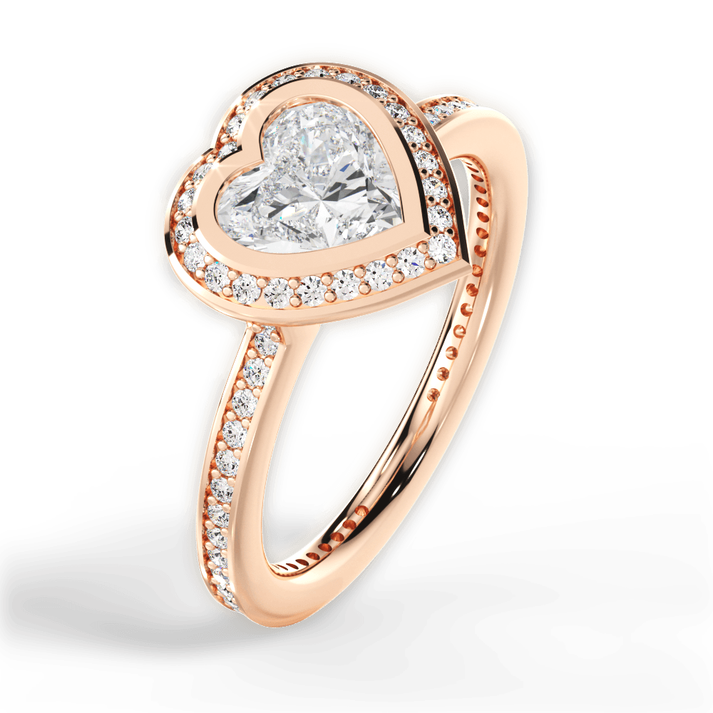 14kt Rose Gold/18kt Rose Gold/heart/side