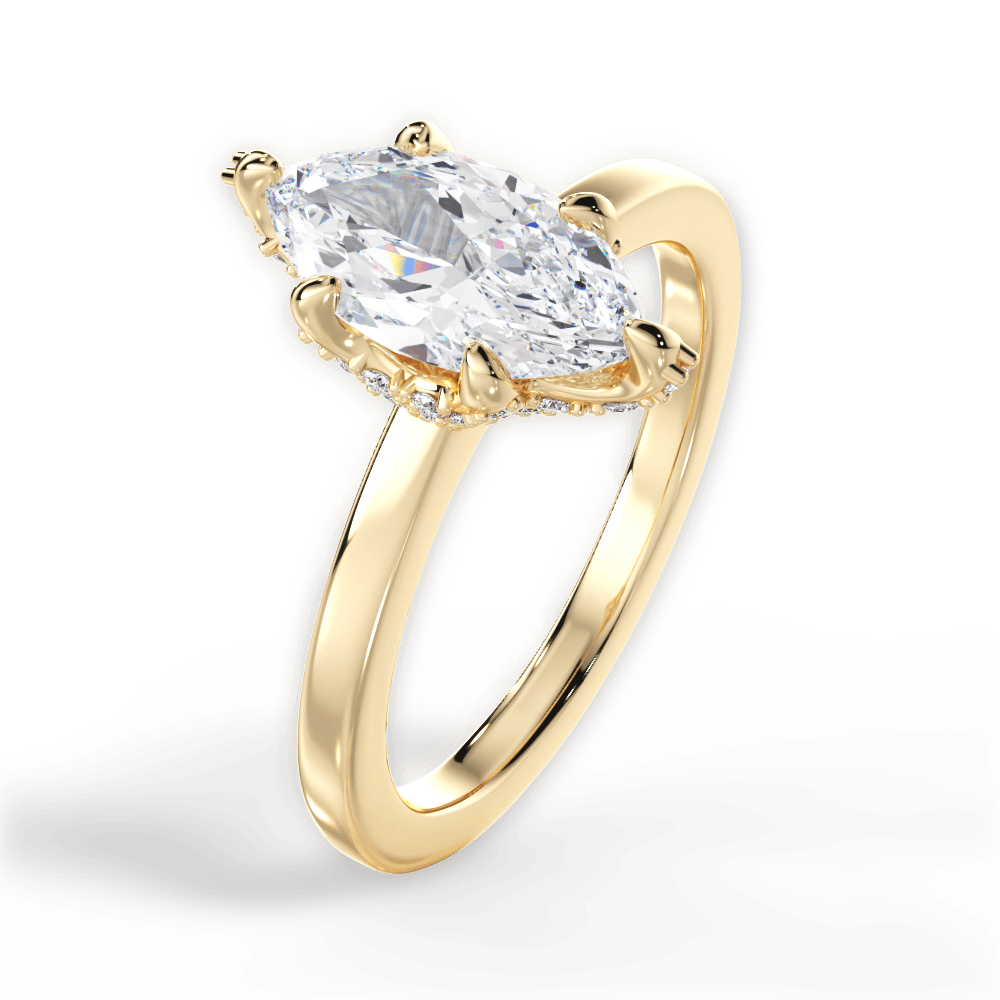 14kt Yellow Gold/18kt Yellow Gold/marquise/side