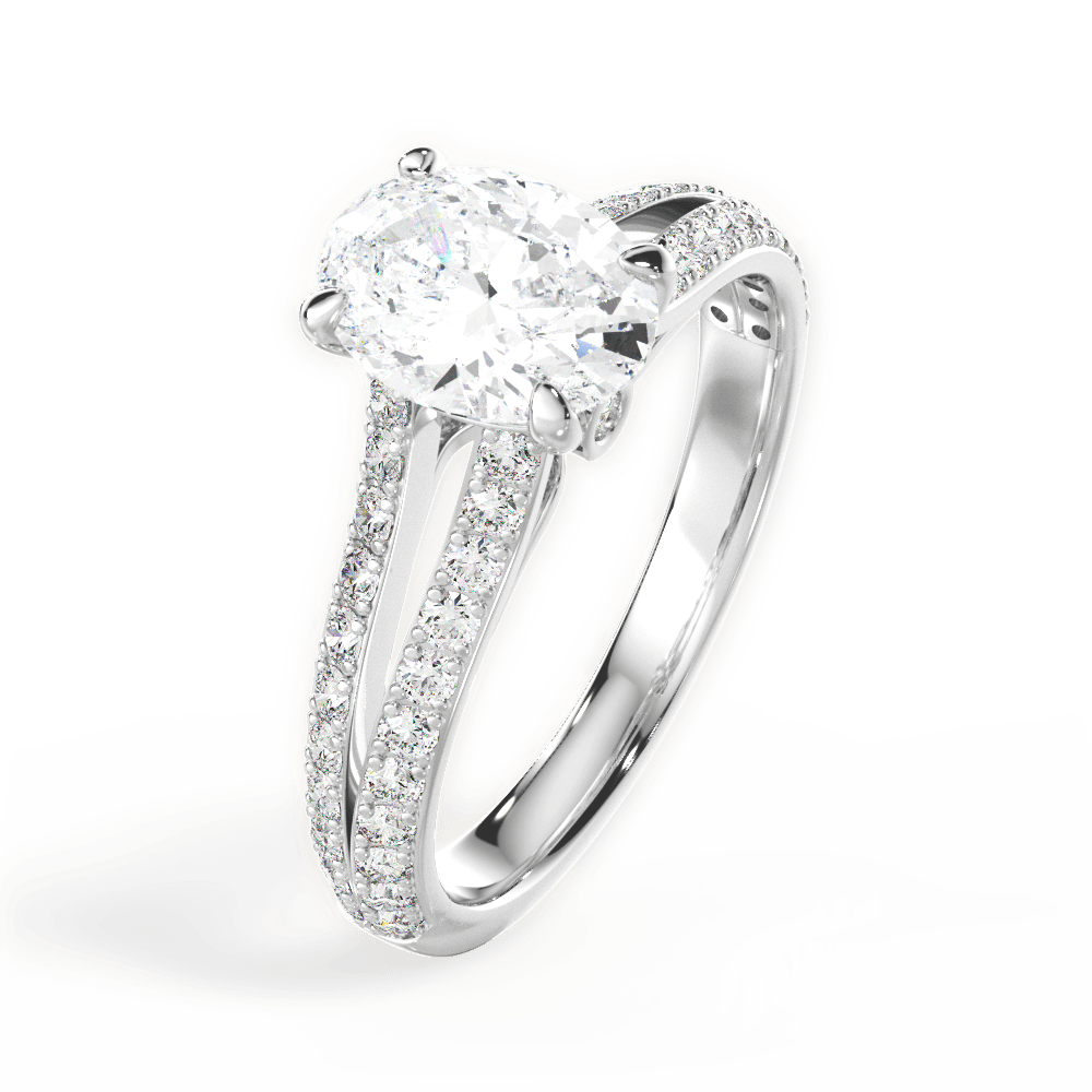 14kt White Gold/18kt White Gold/Platinum/oval/side