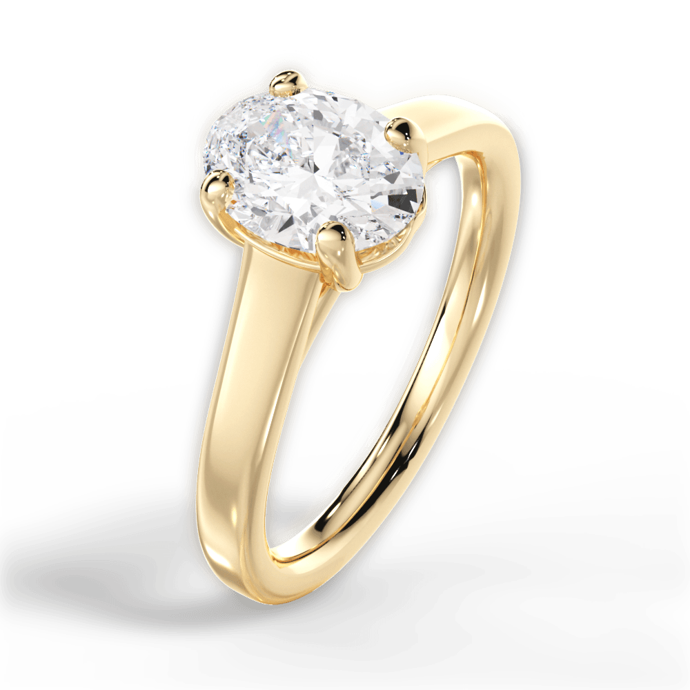 14kt Yellow Gold/18kt Yellow Gold/oval/side