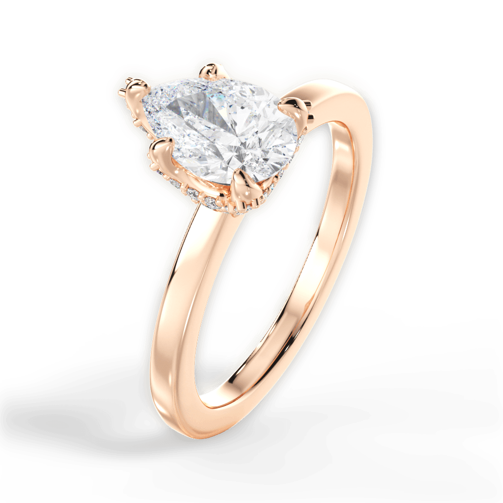 14kt Rose Gold/18kt Rose Gold/pear/side