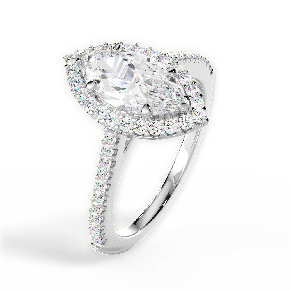 14kt White Gold/18kt White Gold/Platinum/marquise/side