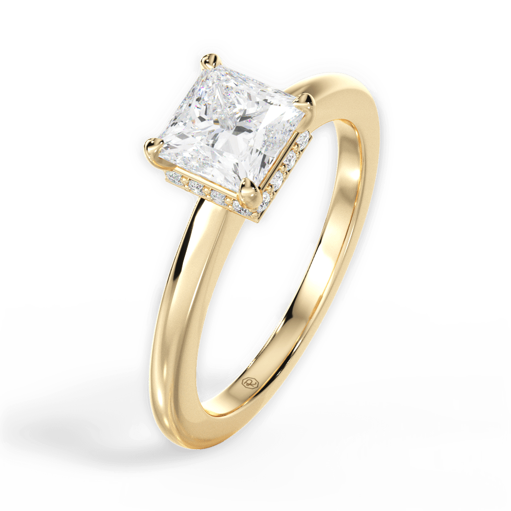 14kt Yellow Gold/18kt Yellow Gold/princess/side