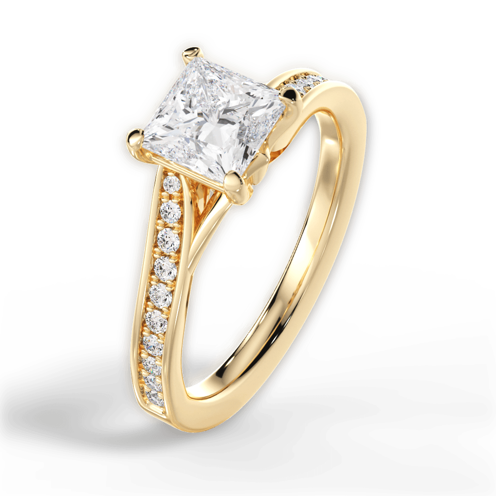 14kt Yellow Gold/18kt Yellow Gold/princess/side