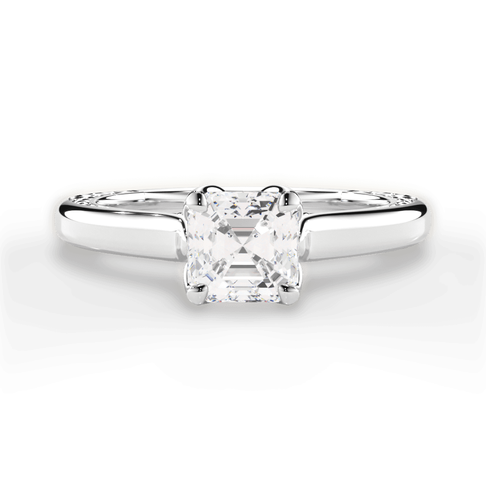 14kt White Gold/18kt White Gold/Platinum/asscher/top