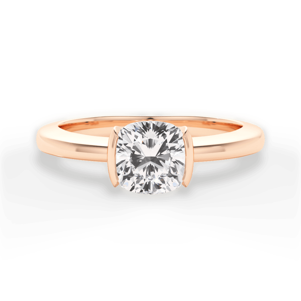 14kt Rose Gold/18kt Rose Gold/cushion/top