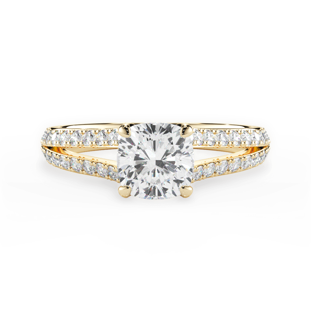 14kt Yellow Gold/18kt Yellow Gold/cushion/top