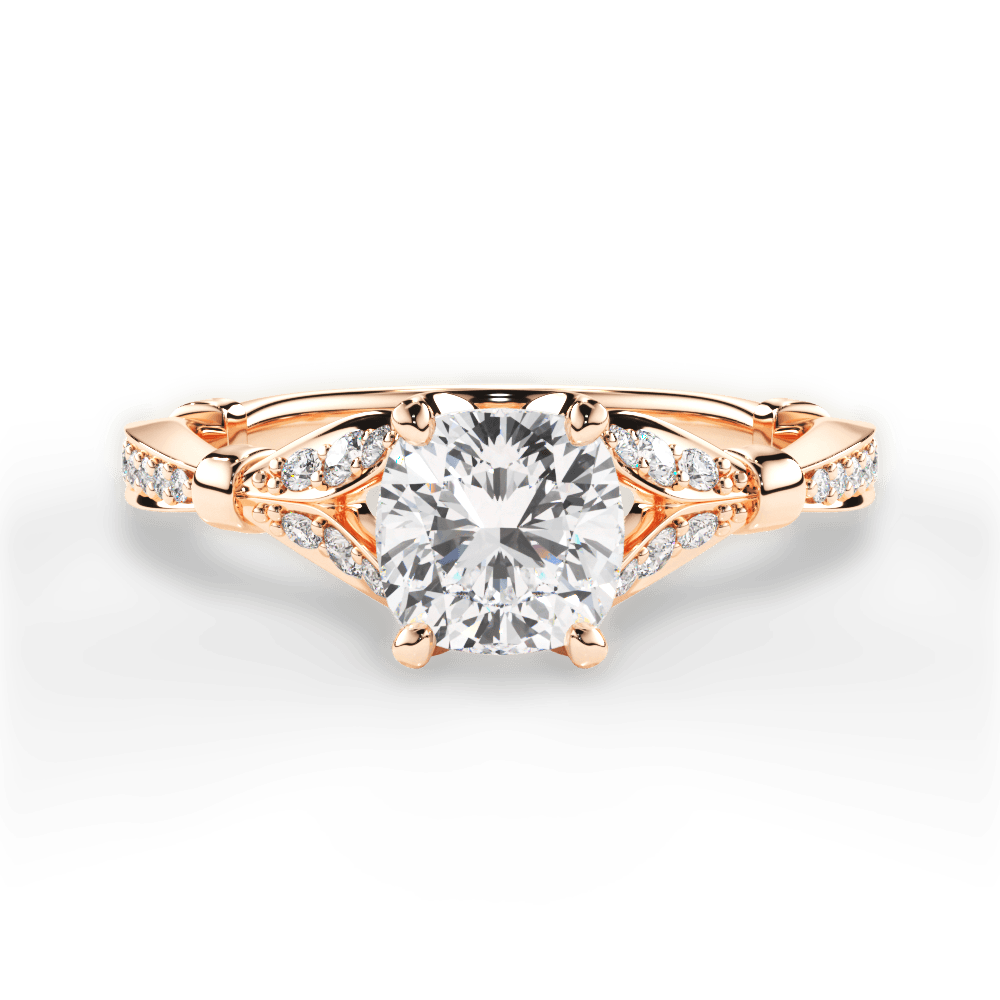 14kt Rose Gold/18kt Rose Gold/cushion/top