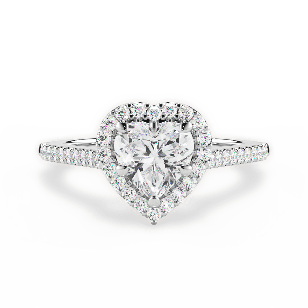14kt White Gold/18kt White Gold/Platinum/heart/top