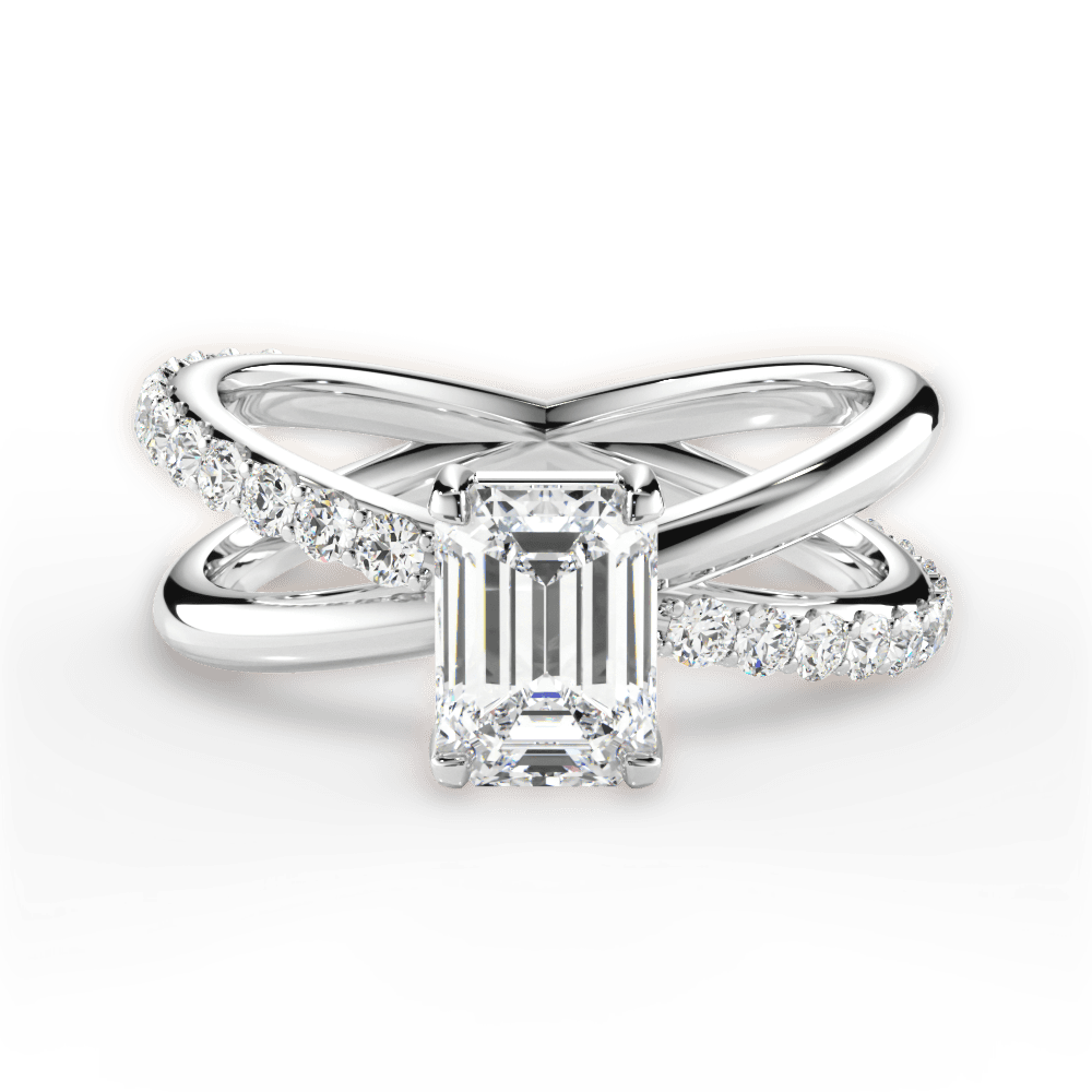 14kt White Gold/18kt White Gold/Platinum/emerald/top