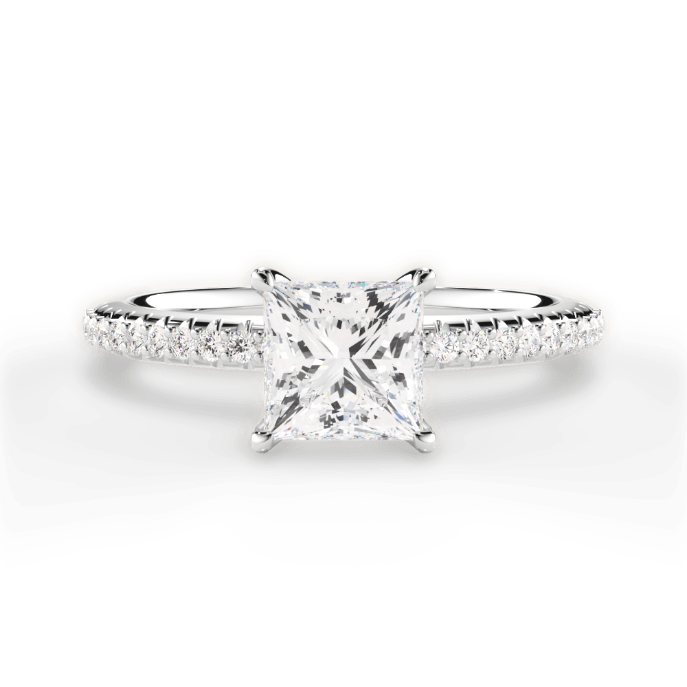 14kt White Gold/18kt White Gold/Platinum/princess/top