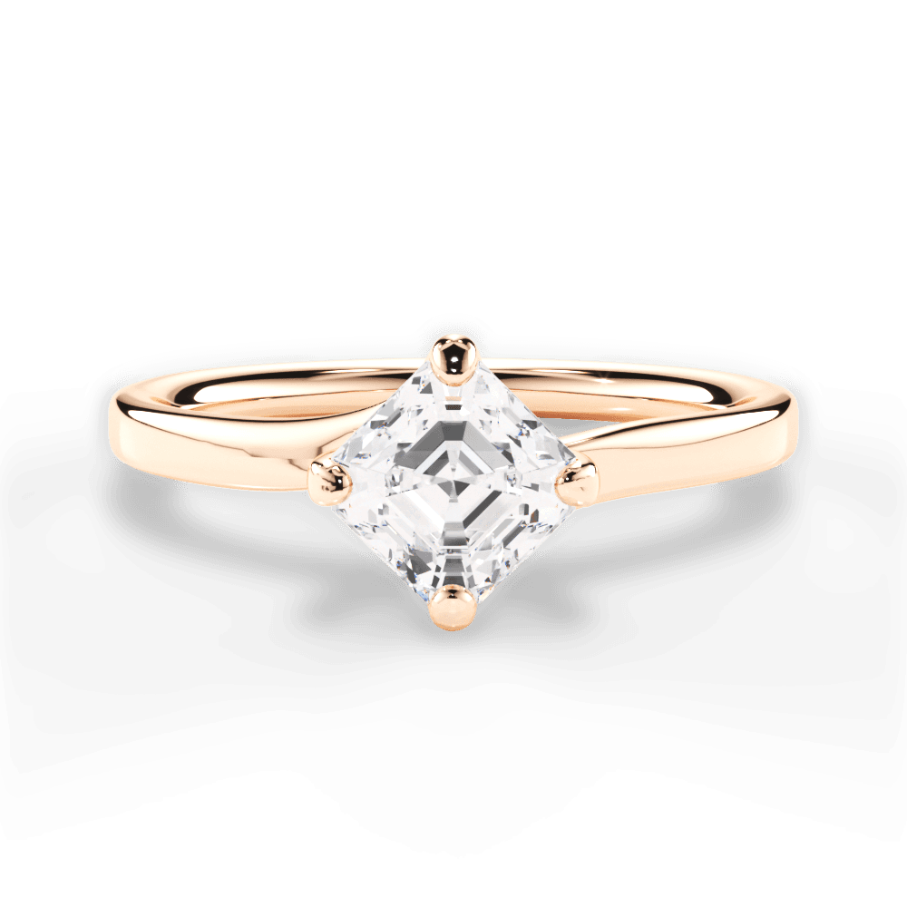 14kt Rose Gold/18kt Rose Gold/asscher/top