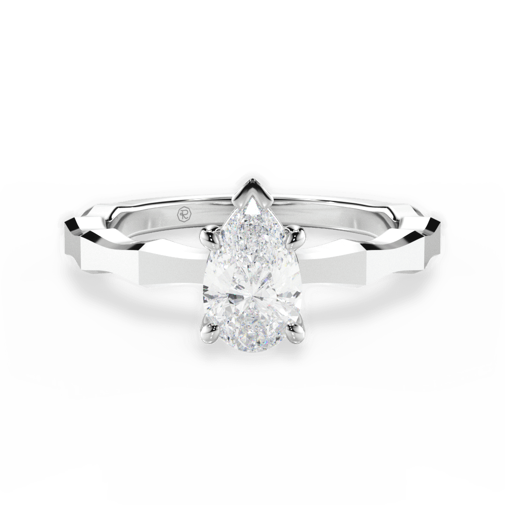 14kt White Gold/18kt White Gold/Platinum/pear/top