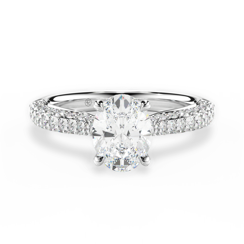 14kt White Gold/18kt White Gold/Platinum/oval/top