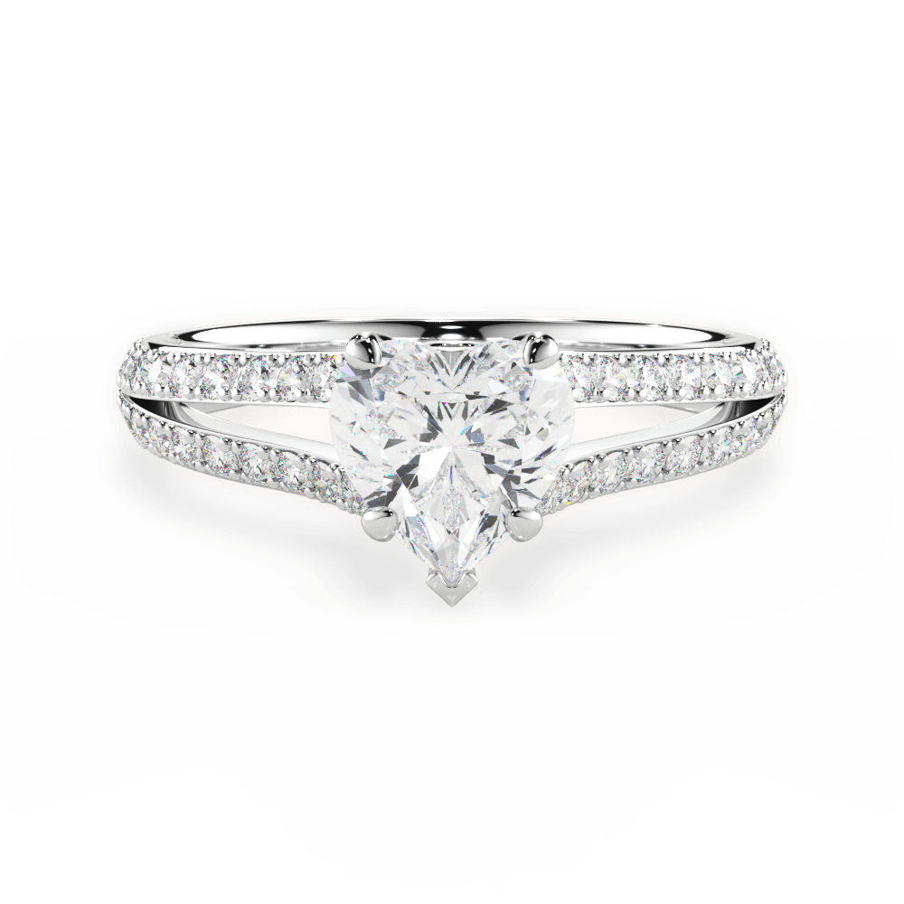 14kt White Gold/18kt White Gold/Platinum/heart/top