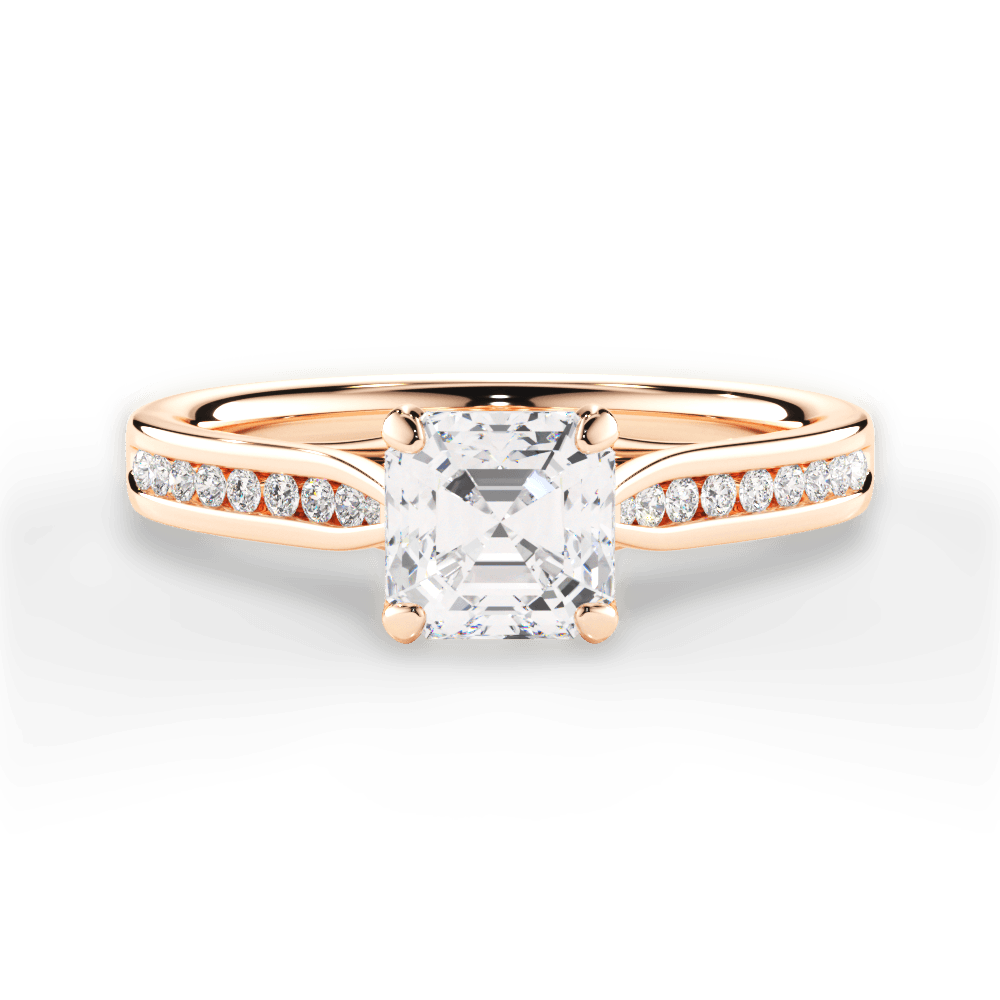 14kt Rose Gold/18kt Rose Gold/asscher/top