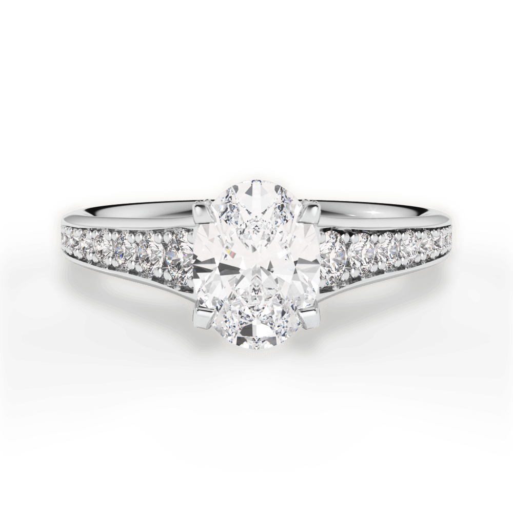 14kt White Gold/18kt White Gold/Platinum/oval/top