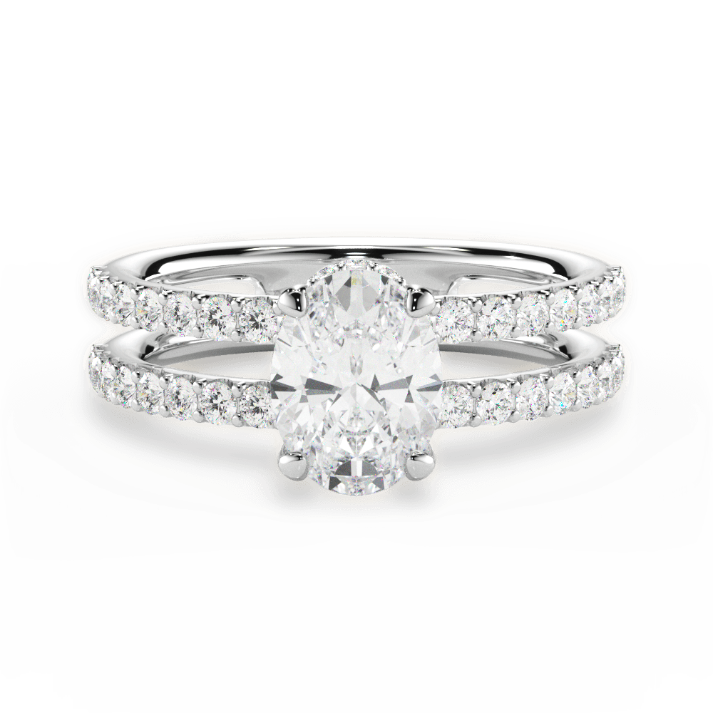 14kt White Gold/18kt White Gold/Platinum/oval/top