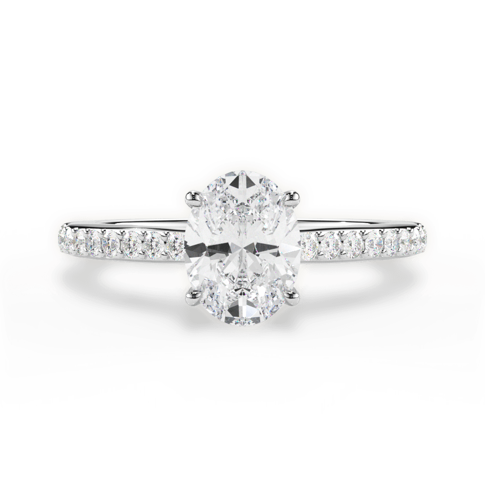 14kt White Gold/18kt White Gold/Platinum/oval/top