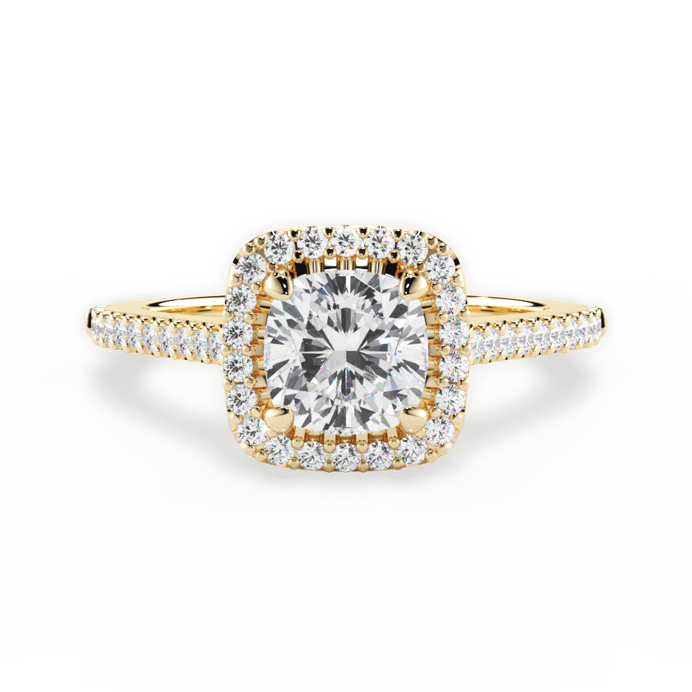 14kt Yellow Gold/18kt Yellow Gold/cushion/top