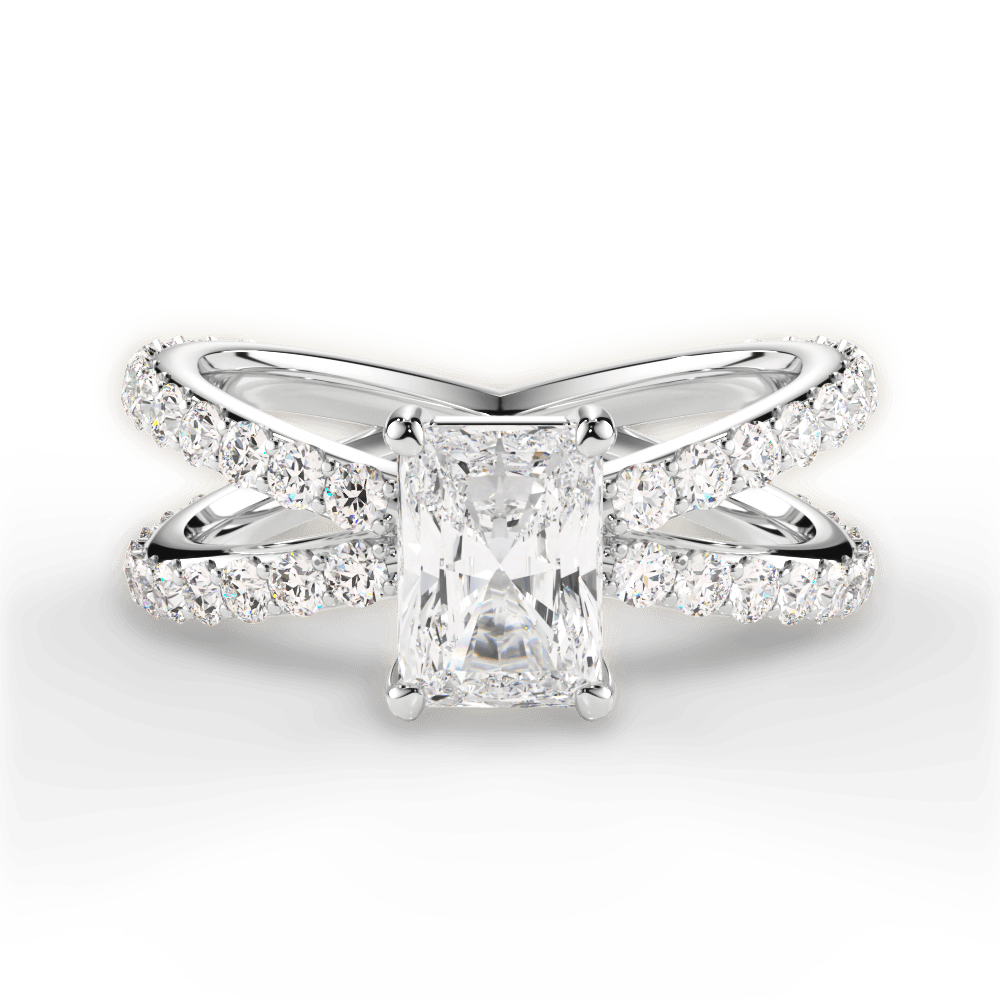 14kt White Gold/18kt White Gold/Platinum/radiant/top