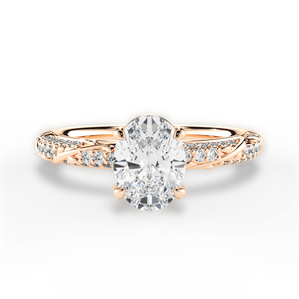 14kt Rose Gold/18kt Rose Gold/oval/top
