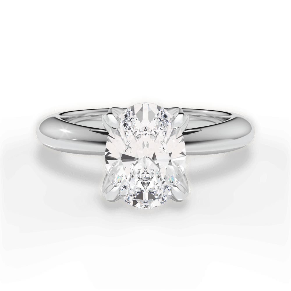 14kt White Gold/18kt White Gold/Platinum/oval/top