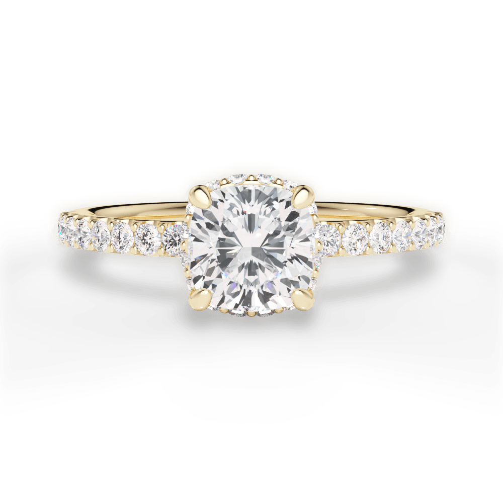 14kt Yellow Gold/18kt Yellow Gold/cushion/top
