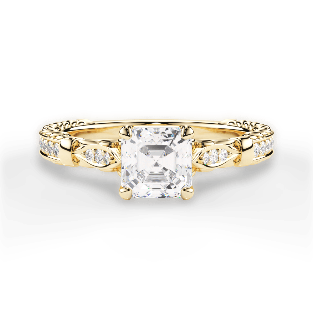 14kt Yellow Gold/18kt Yellow Gold/asscher/top