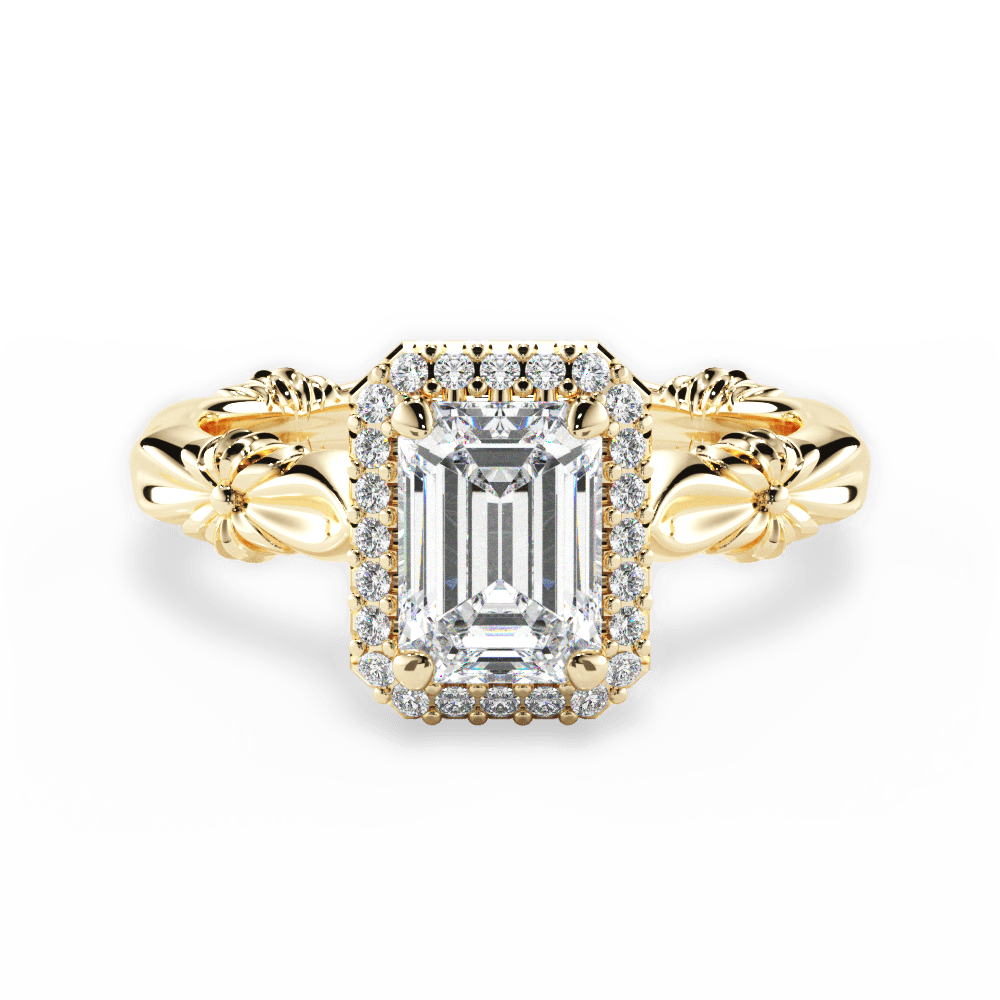 14kt Yellow Gold/18kt Yellow Gold/emerald/top