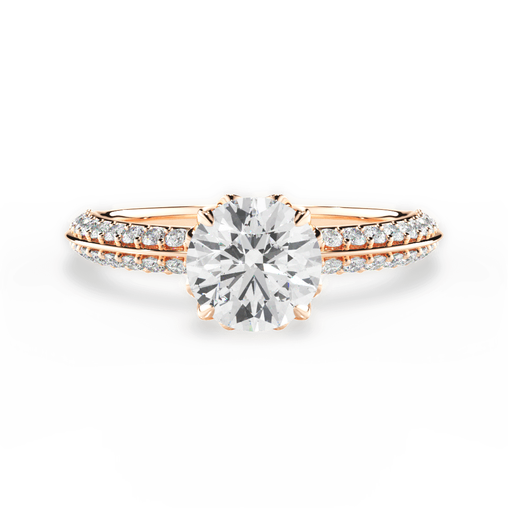 14kt Rose Gold/18kt Rose Gold/round/top
