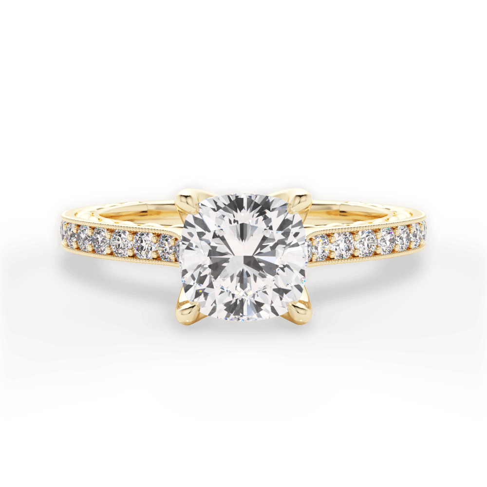 14kt Yellow Gold/18kt Yellow Gold/cushion/top