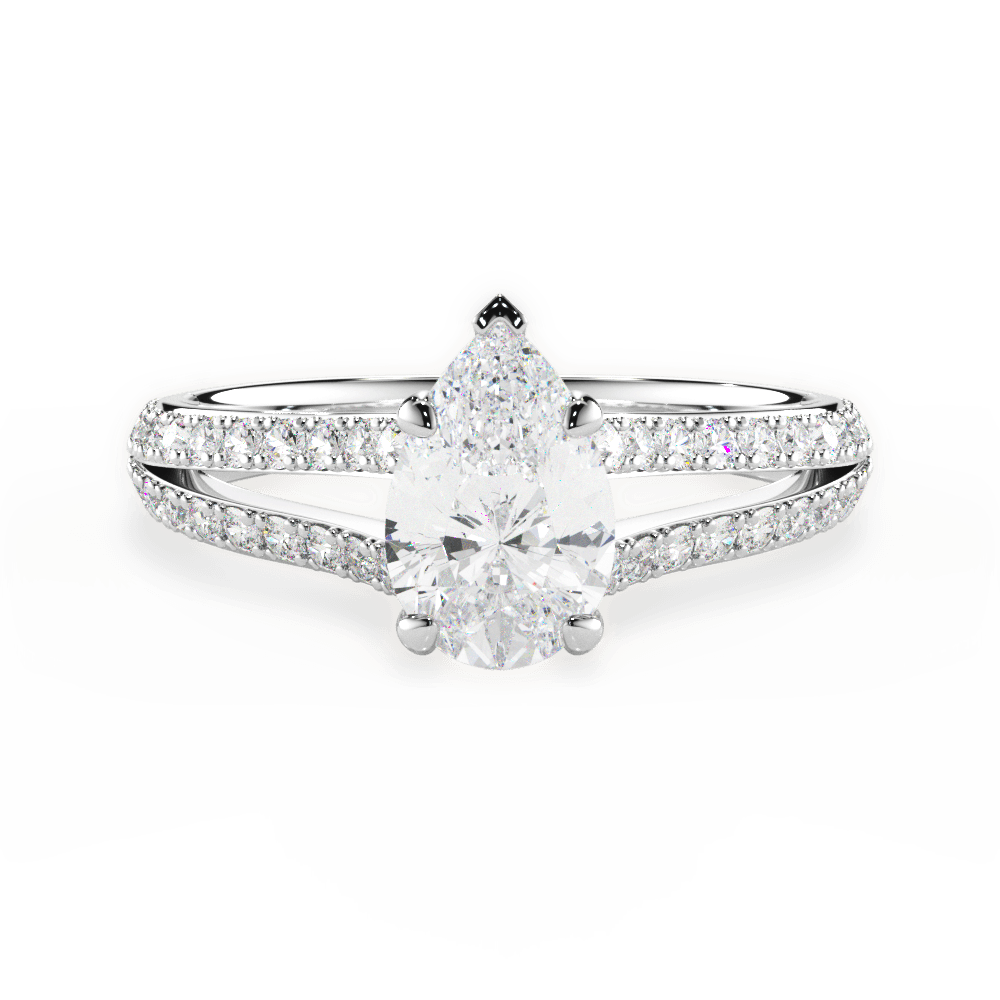 14kt White Gold/18kt White Gold/Platinum/pear/top