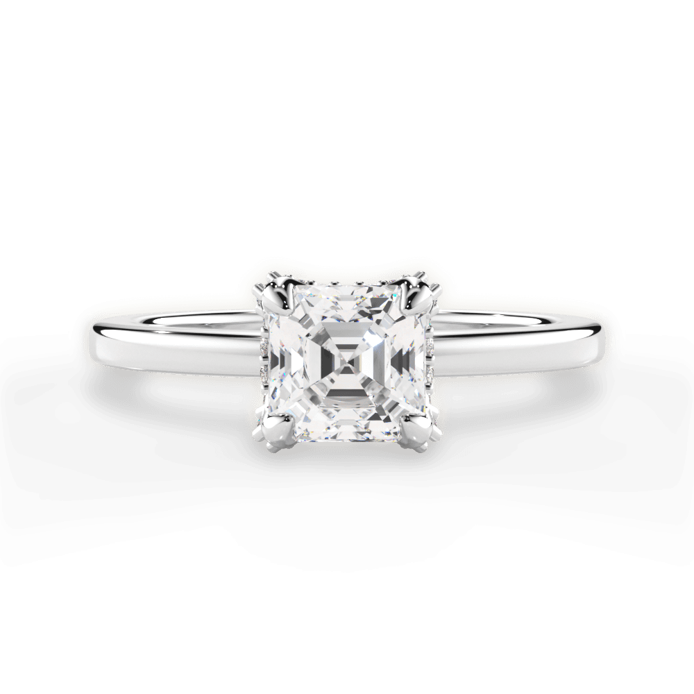 14kt White Gold/18kt White Gold/Platinum/asscher/top