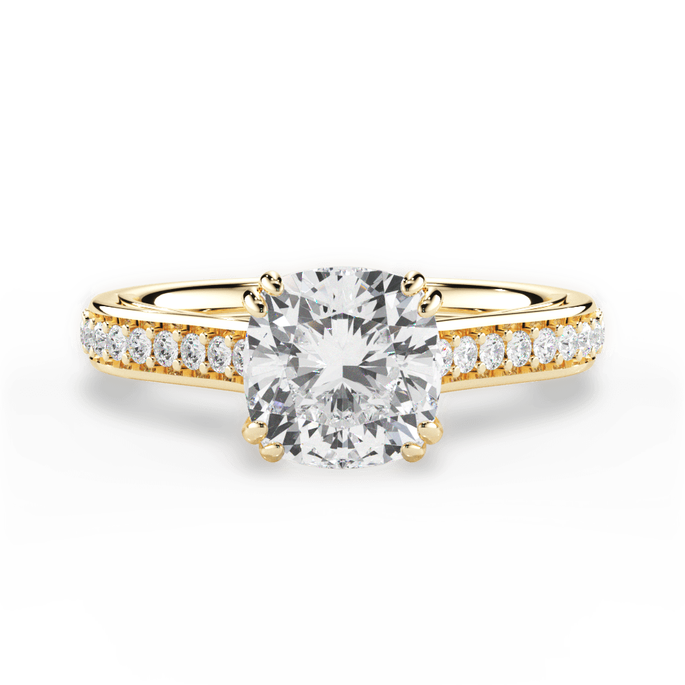 14kt Yellow Gold/18kt Yellow Gold/cushion/top