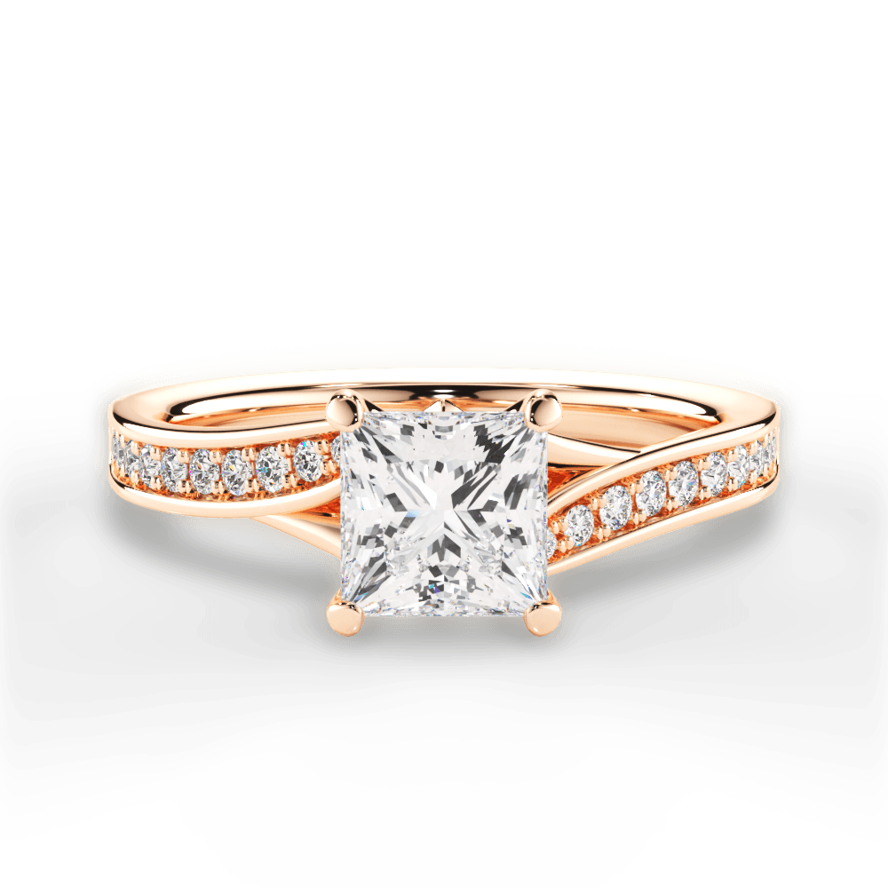 14kt Rose Gold/18kt Rose Gold/princess/top