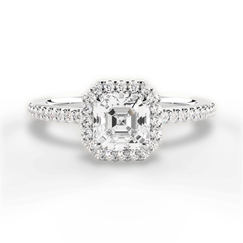 14kt White Gold/18kt White Gold/Platinum/asscher/top