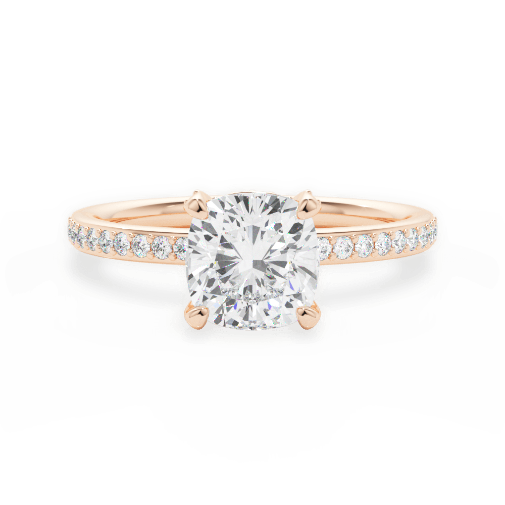 14kt Rose Gold/18kt Rose Gold/cushion/top