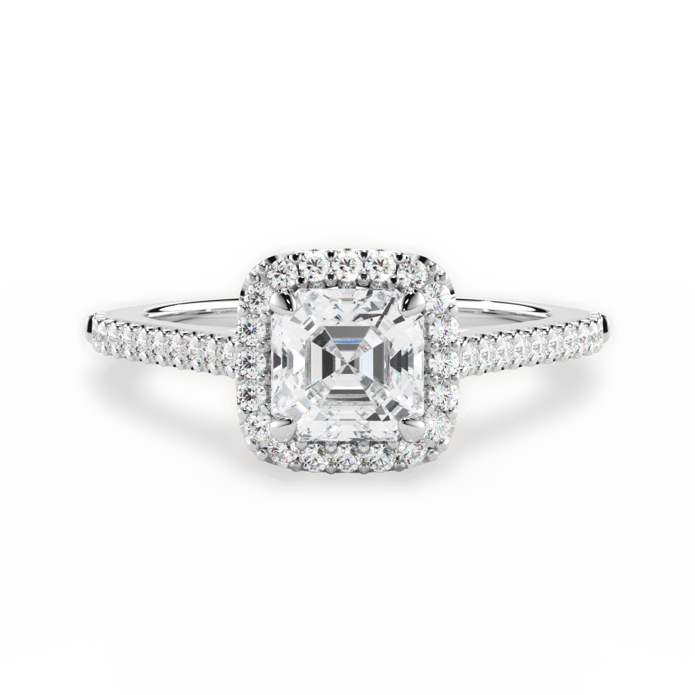 14kt White Gold/18kt White Gold/Platinum/asscher/top