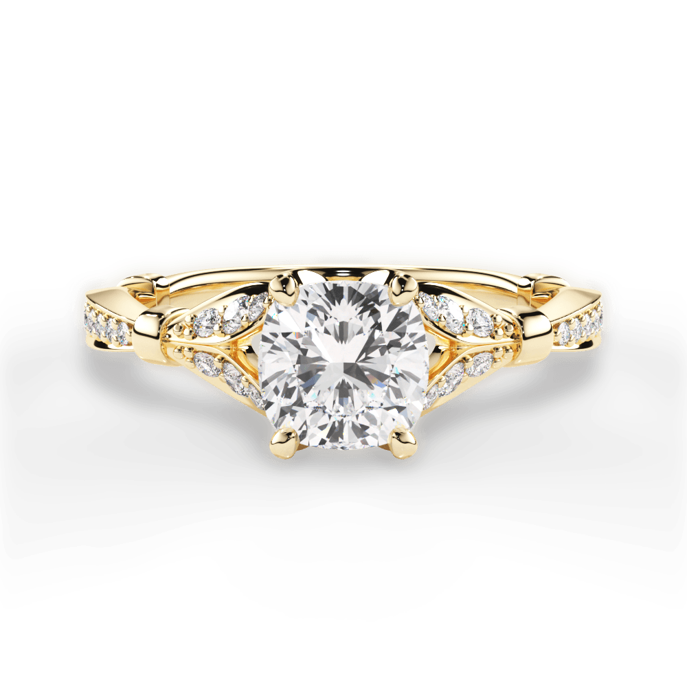 14kt Yellow Gold/18kt Yellow Gold/cushion/top