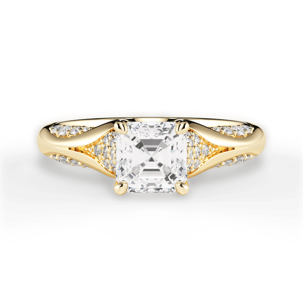 14kt Yellow Gold/18kt Yellow Gold/asscher/top