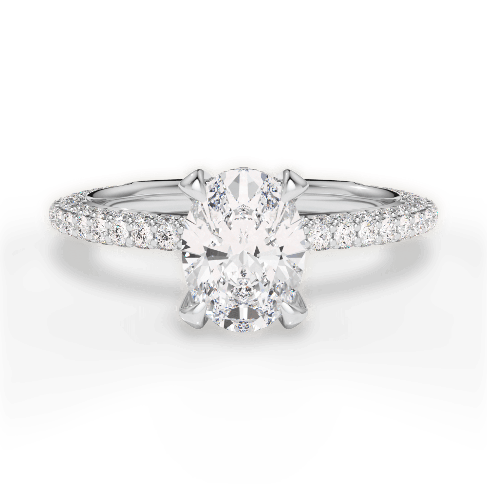 14kt White Gold/18kt White Gold/Platinum/oval/top