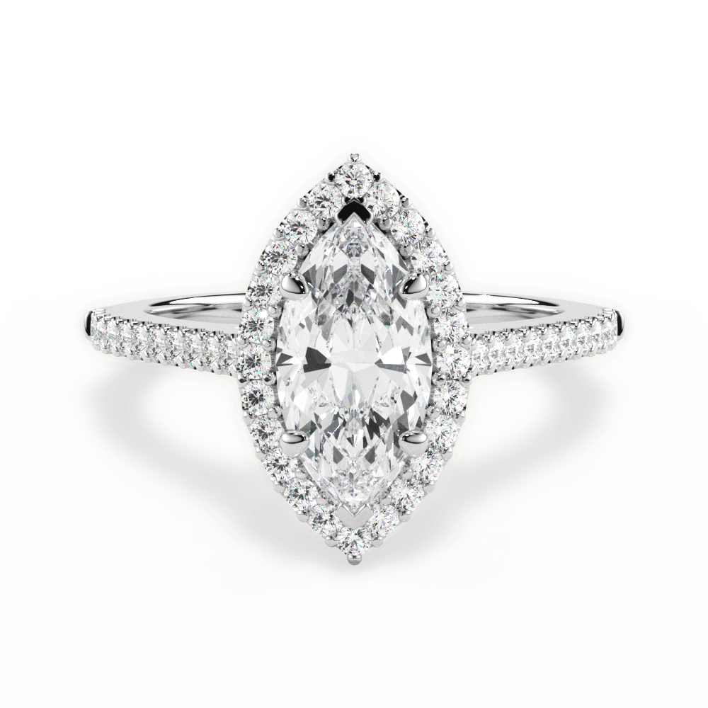 14kt White Gold/18kt White Gold/Platinum/marquise/top