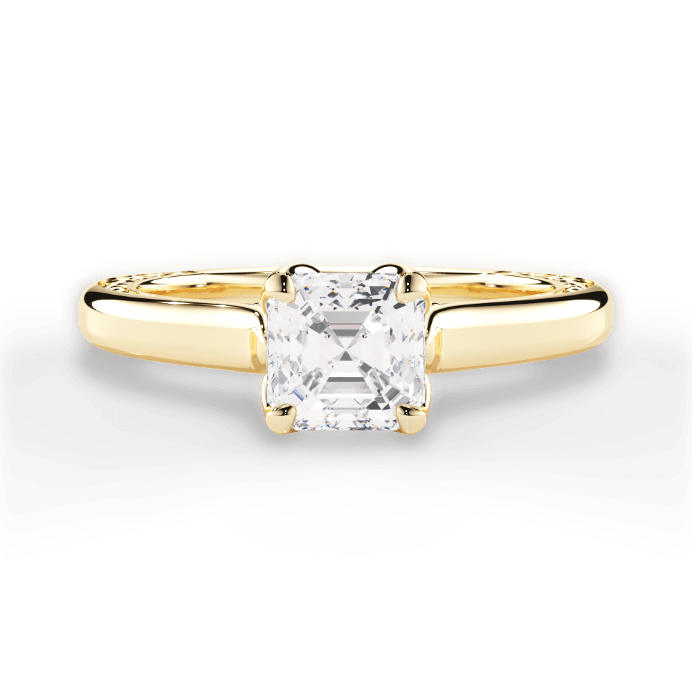 14kt Yellow Gold/18kt Yellow Gold/asscher/top