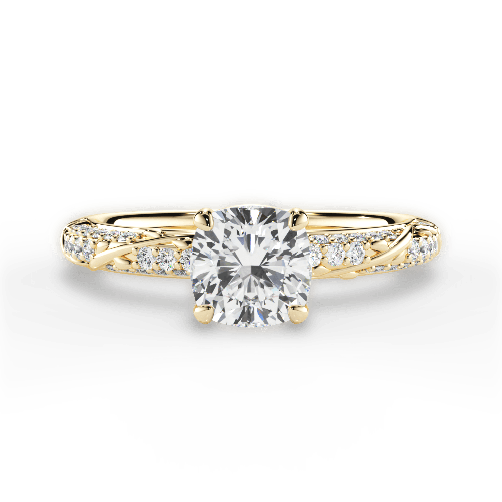 14kt Yellow Gold/18kt Yellow Gold/cushion/top