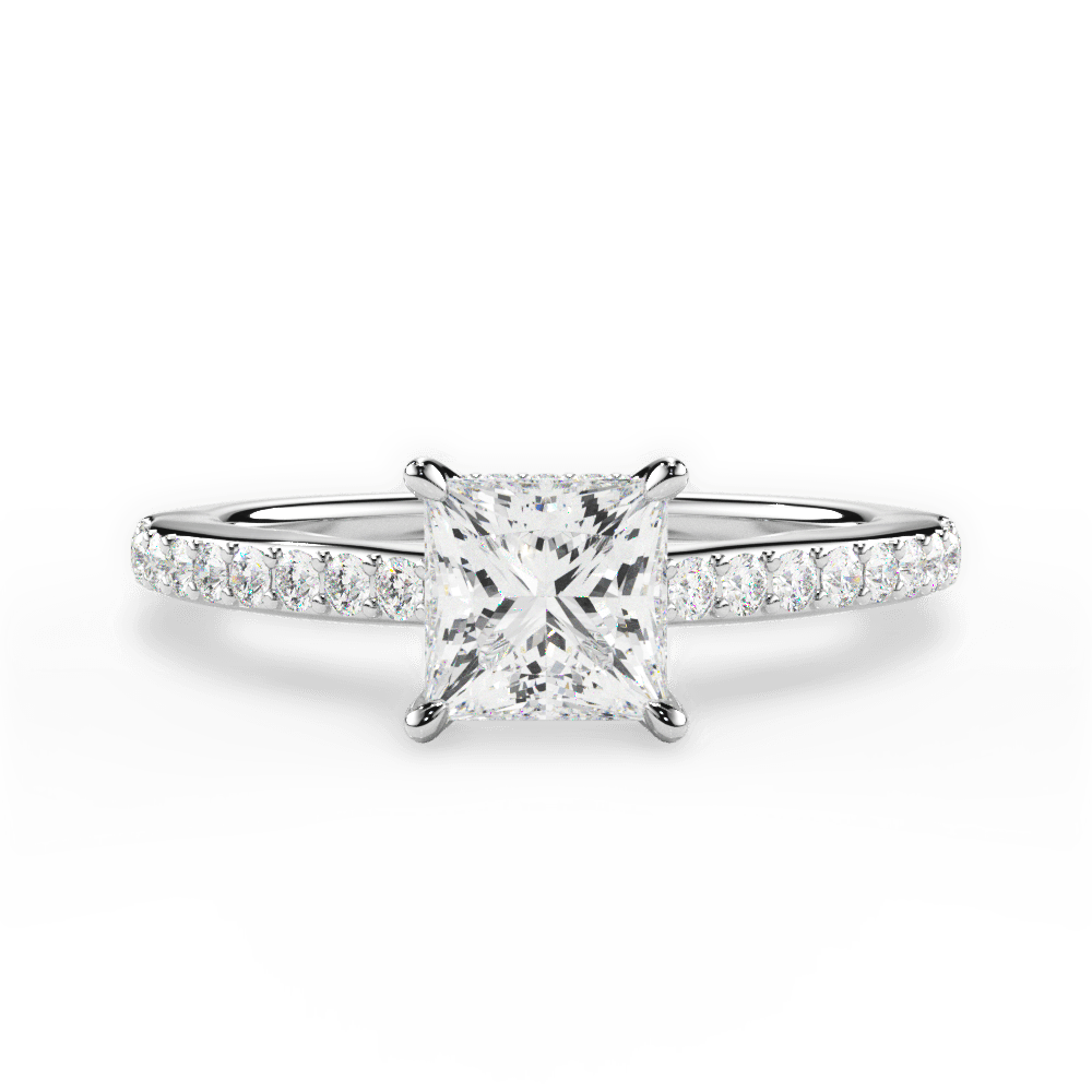 14kt White Gold/18kt White Gold/Platinum/princess/top