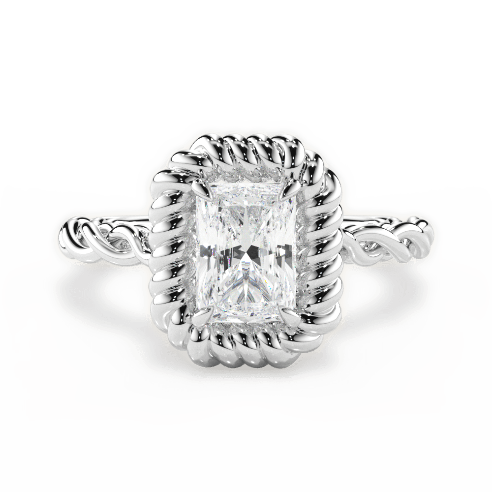 14kt White Gold/18kt White Gold/Platinum/radiant/top